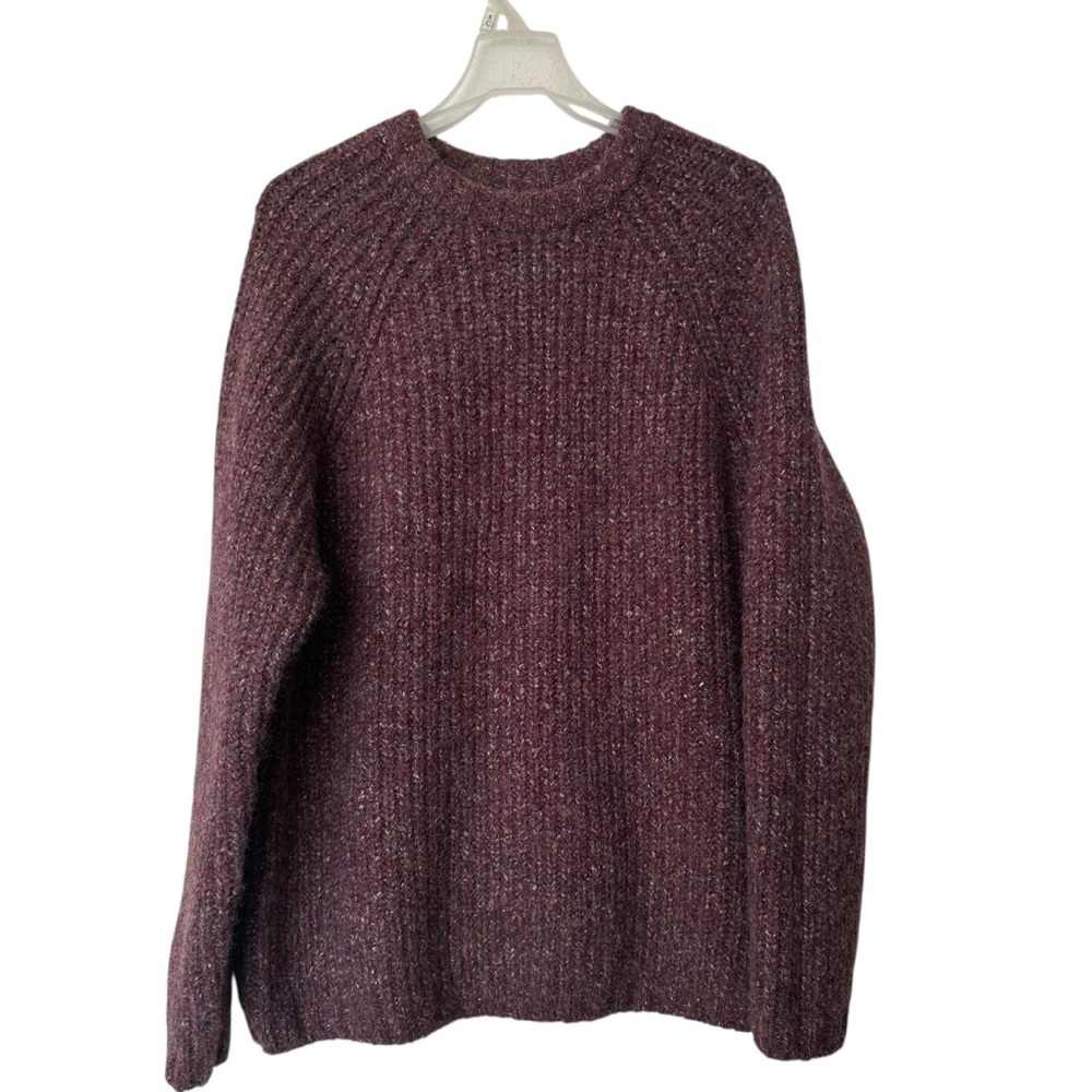 Zara Sweater L Heavy Knit Maroon eclectic grandpa